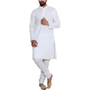 Sojanya (Since 1958, Men's Black Cotton Linen Pathani Kurta Salwar