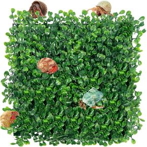 Rainmae Hermit Crab Climbing Toys, Faux Grass Mat Fake Turf Hermit Crab Climbing Wall, Plastic Aquarium Plants Lawn Hermit Crab Supplies Climbing and Hide Toy for Gecko Reptile Lizard 10 x 10 Inch