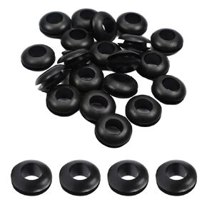 Fielect Rubber Grommet 20Pcs 18mm Inner Dia Oil Resistant Armature Rubber Grommets for Wiring Cable Black