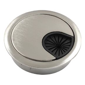 2 Pcs 2.1"(53mm) Metal Desk Grommet, Zinc Alloy Desk Cord Hole Cover for Wires Cable Office Desk, Matte Black
