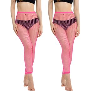 2Pcs Fishnet Stockings for Women Sexy High Waist Plus Size Pantyhose Mesh Fishnets Stockings Tights Rave Outfits