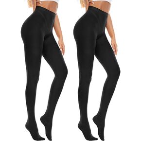 American Trend 2 Pairs Plus Size Tights for Women Tummy Control Semi Opaque Stockings for Women Pantyhose Womens Tights