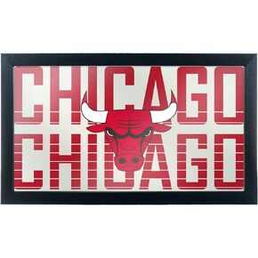 Trademark Gameroom NBA1500-CB3 NBA Framed Logo Mirror - City - Chicago Bulls