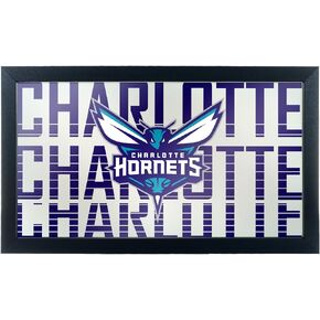 Trademark Gameroom NBA1500-CH3 NBA Framed Logo Mirror - City - Charlotte Hornets