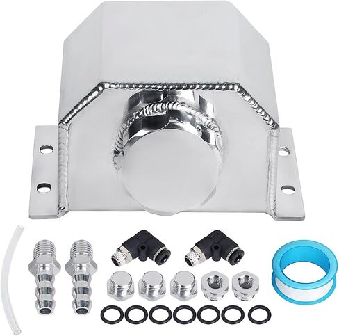 Coolant Radiator Tank Reservoir Expansion Overflow Tank Universal 1L Aluminum Black in Saudi Arabia