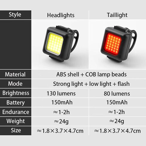 أضواء الدراجة [3+3 أوضاع وقابلة لإعادة الشحن عبر USB] مصابيح LED فائقة السطوع للدراجة للركوب الليلي، مصباح يدوي أمامي وخلفي، مقاوم للماء، سهل التركيب، مصباح يدوي آمن لركوب الدراجات in Kuwait
