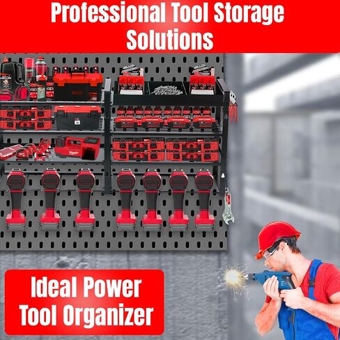 DiDaDy Power Tool Organizer Wall Mount - 7 Drill Holder Wall Mount - 4 Layers Heavy Duty Metal Tool Storage for Drill, Screwdriver, Pliers and Hammer in Saudi Arabia