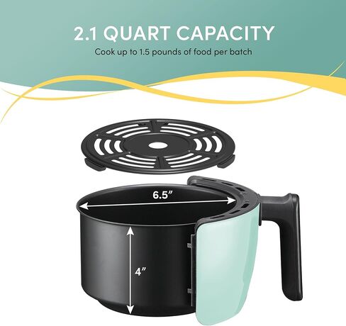 Elite Gourmet EAF0201X مقلاة كهربائية صغيرة الحجم وموفرة للمساحة، مقلاة كهربائية بالهواء الساخن بدون زيت، طباخ صحي ومؤقت وتحكم في درجة الحرارة، 1000 وات، 2.1 كوارت، أسود in Kuwait