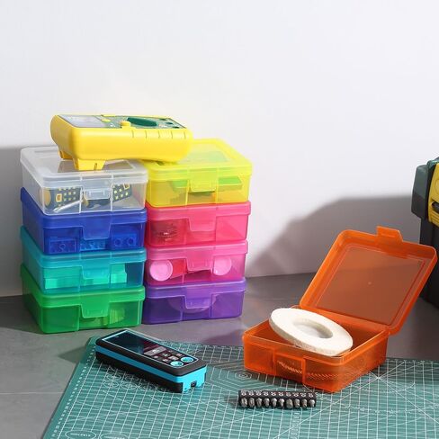 Party Club of America 18 Pack Small Clear Plastic Storage Boxes with Lids, Craft Jewelry Life Item Organizer for Puzzles, Pens, Rings, Needle and Thread, Nail Polish, Remote Controls in Saudi Arabia