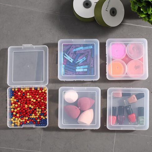Party Club of America 18 Pack Small Clear Plastic Storage Boxes with Lids, Craft Jewelry Life Item Organizer for Puzzles, Pens, Rings, Needle and Thread, Nail Polish, Remote Controls in Saudi Arabia