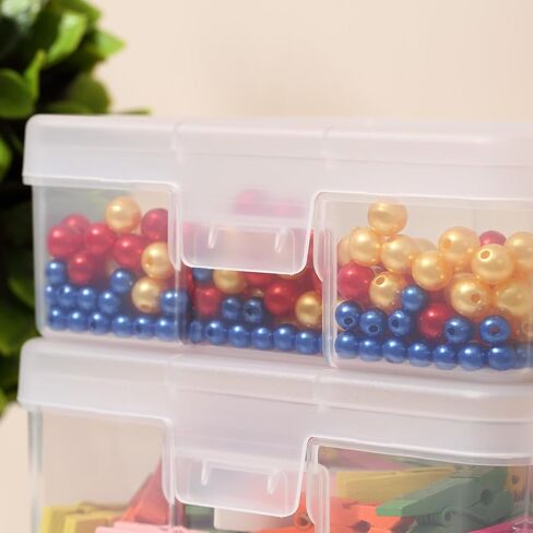 Party Club of America 18 Pack Small Clear Plastic Storage Boxes with Lids, Craft Jewelry Life Item Organizer for Puzzles, Pens, Rings, Needle and Thread, Nail Polish, Remote Controls in Saudi Arabia