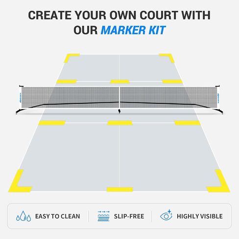 شبكة كرة مخلل محمولة بعجلات، نظام شبكة كرة مخلل مقاس 22 قدم USAPA مع حقيبة تخزين للعب في الأماكن المغلقة والمفتوحة in Saudi Arabia