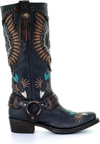 حذاء كورال للسيدات أسود بطبقة نسر وحزام لراكبي الدراجات النارية A3616 in Kuwait