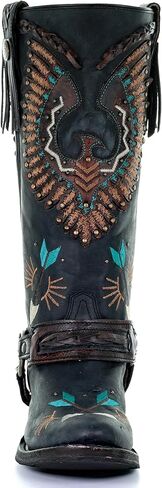 حذاء كورال للسيدات أسود بطبقة نسر وحزام لراكبي الدراجات النارية A3616 in Kuwait