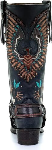 حذاء كورال للسيدات أسود بطبقة نسر وحزام لراكبي الدراجات النارية A3616 in Kuwait