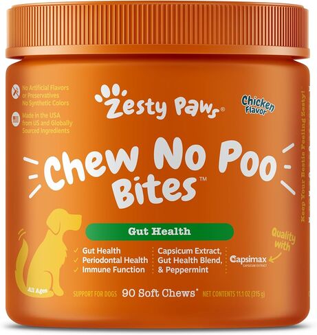 Chew No Poo Bites | Stool Eating Deterrent for Dogs with DE111 Bacillus subtilis Probiotic| Chicken | 90 Count in Saudi Arabia