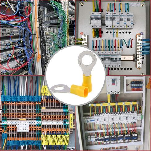100 قطعة من Hilitchi 12-10AWG أطراف معزولة بحلقة موصلات تجعيد الأسلاك الكهربائية (أصفر - M8) (أصفر - M8) in Saudi Arabia