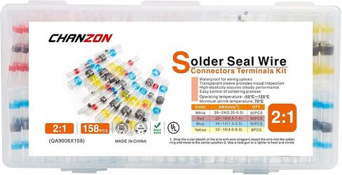 UL listed 158pcs Solder Seal Wire Connectors, 26-10AWG Heat Shrink Stick Tube Kit - Marine Grade Waterproof for Motorcycle, Automotive in Saudi Arabia