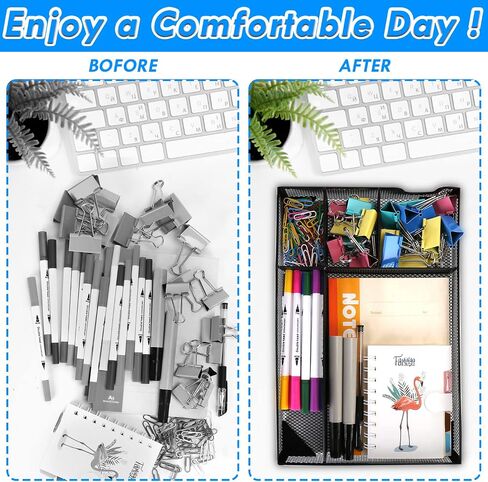 Desk Drawer Organizer Tray with Adjustable Compartments, 6 Grid Metal Mesh Drawer, Multi-use Desk Organizer Storage Box Set for Office,Home,School Supplies, 12.6X9X1.9 inch in Saudi Arabia