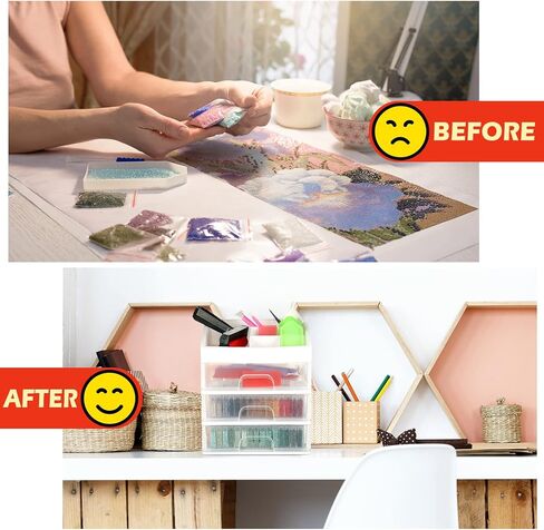 Diamond Painting Storage Containers Drawer with 150 Slots Diamond Painting Containers with Diamond Painting Accessories and Tools Clear Plastic Storage Box for DIY Diamond Craft Jewelry Bead Nail Pill in Saudi Arabia