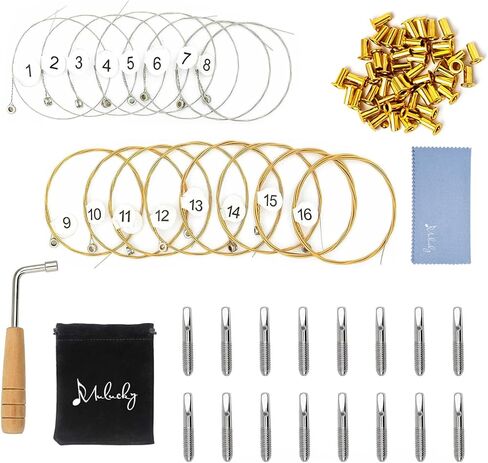 مجموعة من 7 أوتار قيثارة قيثارة بديلة من Mulucky Lyre Harp مع 30 قطعة من المسامير المجوفة النحاسية الذهبية لـ 7 أوتار قيثارة قيثارة - 7 أوتار قيثارة قيثارة in Kuwait