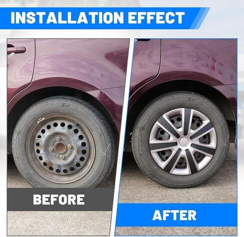 Hubcaps 16", Wheel Rim Cover Universal R16 Hub Caps, Snap On Car Pickup Truck SUV, Wheel Covers, Set of 4, 16-Inch, Silver & Mold Texture in Saudi Arabia