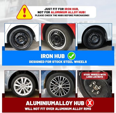 Hubcaps 16", Wheel Rim Cover Universal R16 Hub Caps, Snap On Car Pickup Truck SUV, Wheel Covers, Set of 4, 16-Inch, Silver & Mold Texture in Saudi Arabia