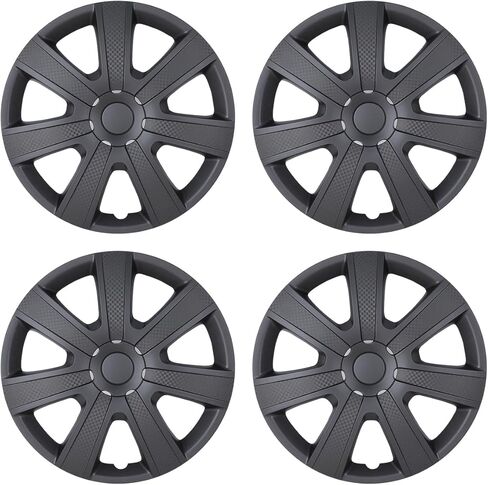 Hubcaps 16 بوصة، غطاء حافة العجلة، أغطية محور R16 عالمية، سهلة التركيب على شاحنة بيك اب السيارة SUV، أغطية العجلات، مجموعة من 4 قطع، 16 بوصة، نسيج فضي وعفن in Kuwait