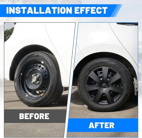 Hubcaps 16 بوصة، غطاء حافة العجلة، أغطية محور R16 عالمية، سهلة التركيب على شاحنة بيك اب السيارة SUV، أغطية العجلات، مجموعة من 4 قطع، 16 بوصة، نسيج فضي وعفن in Kuwait