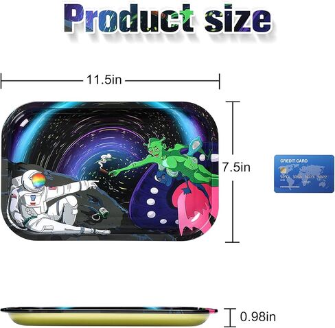 مجموعة كومبو صينية لف معدنية مقاس 7 بوصة × 11 بوصة صينية تزيين فنية أصلية متينة ممتازة وأنيقة وحواف مستديرة ناعمة in Kuwait