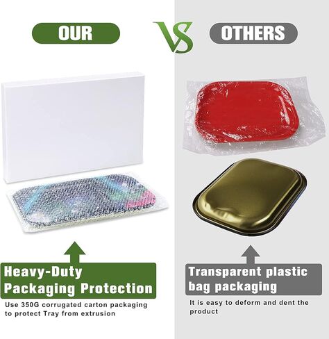 مجموعة كومبو صينية لف معدنية مقاس 7 بوصة × 11 بوصة صينية تزيين فنية أصلية متينة ممتازة وأنيقة وحواف مستديرة ناعمة in Kuwait