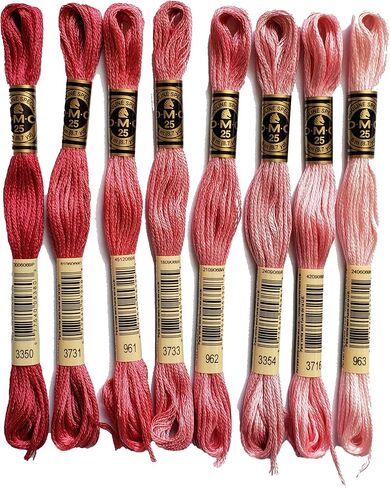 DMC 6-Strand Embroidery Cotton Bundle - Dusty Rose Color Family -8 Skeins of Thread - 8.7yd Skeins in Saudi Arabia