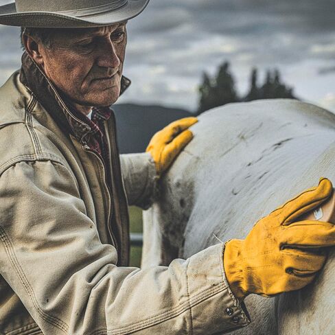 Wells Lamont Men's Reinforced Cowhide Leather Work Gloves with Palm Patch in Kuwait