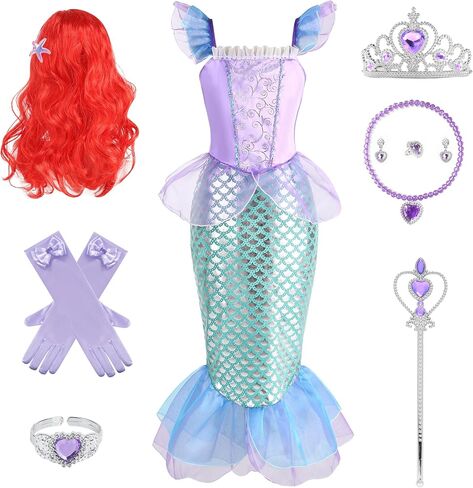 Princess Costume for Little Girls Cosplay Princess Dress Birthday Party Halloween Christmas 3-10Y in Saudi Arabia