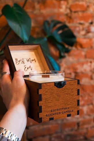 Best Mom Ever Scented Candle with Wooden Box Mothers day Gifts for mom birthday Gifts from daughter Decorative candles for women Candle for mom gifts Birthday presents for mom Cute candles in Saudi Arabia