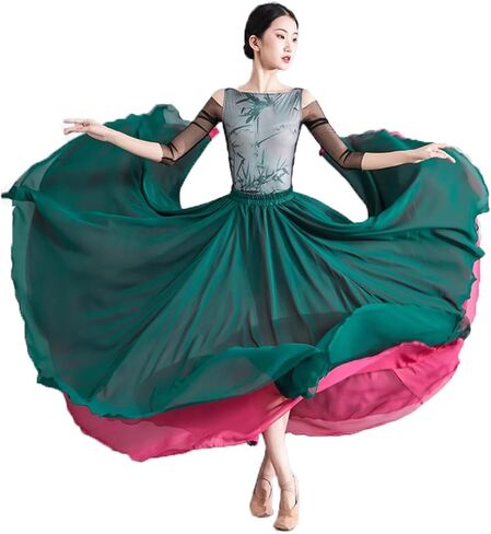 Women's 720 Fairy Lyric Dance Skirt Gradient Chiffon Swing Skirt Ballet Modern Dance Skirt in Saudi Arabia