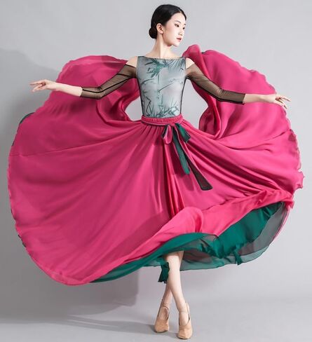 Women's 720 Fairy Lyric Dance Skirt Gradient Chiffon Swing Skirt Ballet Modern Dance Skirt in Saudi Arabia