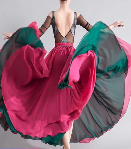 Women's 720 Fairy Lyric Dance Skirt Gradient Chiffon Swing Skirt Ballet Modern Dance Skirt in Saudi Arabia