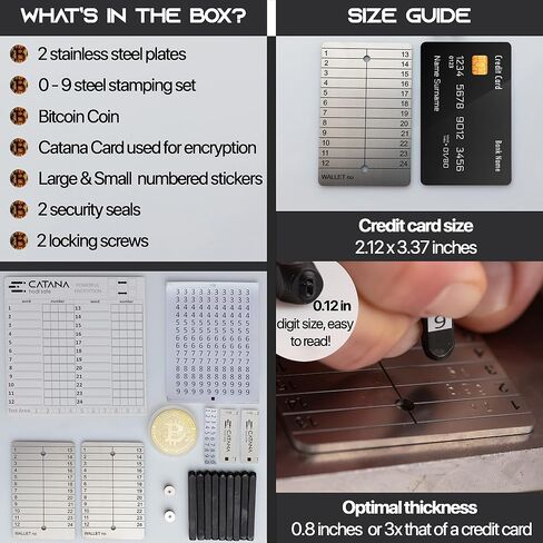 Crypto Wallet Cold Storage, Crypto Seed Phrase Storage, for Ledger Nano X, S, Trezor and all BIP39 Wallets, Theft Protection if Steel Plates are Stolen Keeps Your Seed Phrase Shielded by Catana in Saudi Arabia