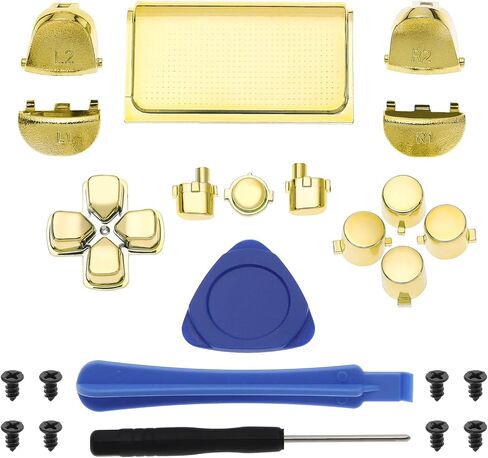24PCS Full Set Buttons Repair Kit Compatible with PS4 Pro 040 Controller Dpad R1 L1 R2 L2 Triggers Touchpad Action Share Options Home Buttons with Tools Blue in Saudi Arabia