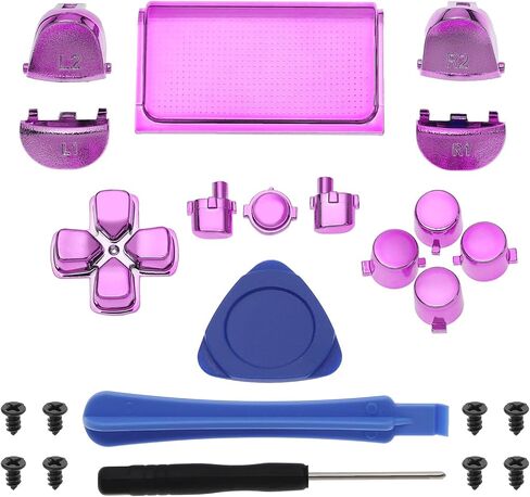 24PCS Full Set Buttons Repair Kit Compatible with PS4 Pro 040 Controller Dpad R1 L1 R2 L2 Triggers Touchpad Action Share Options Home Buttons with Tools Blue in Saudi Arabia