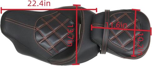 Motorcycle Driver Passenger Seat Replacement for Cvo Touring Road Glide Fltr 2009-2021 BLK T08 Black in Saudi Arabia