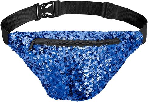 Tipsy Elves Fanny Packs - Green Shiny Sequin Fashion Waist Packs - Adjustable Stap Belt Bag for Concerts Festivals Raves in Saudi Arabia