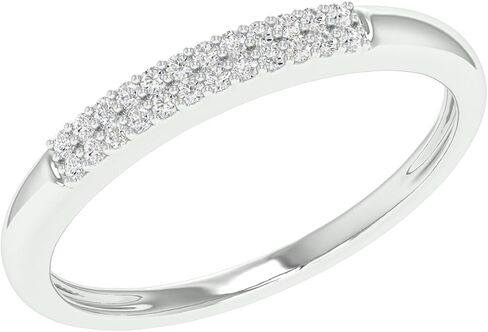 Rings, 2 Row Diamond Ring, 14k White Gold Rings for Women, Jewelry for Women in Saudi Arabia