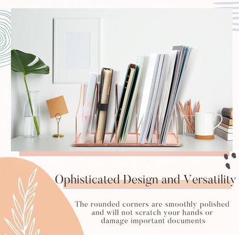 2 Pcs 5 Slot File Sorter Organizer Binder Holder for Desk Wire Magazine Holder Rack Upright File Folder Organizer Stand for Office Book Paper Home Shelf Storage(Black) in Saudi Arabia