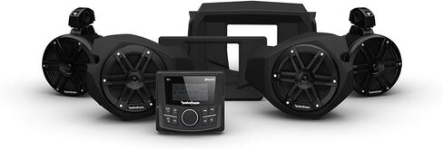 مجموعة الصوت Rockford Fosgate RZR14-STG2: جهاز استقبال PMX-1 ومجموعة سماعات أمامية وخلفية من سلسلة M0 لموديلات Polaris RZR مختارة (2014-2021) in Saudi Arabia
