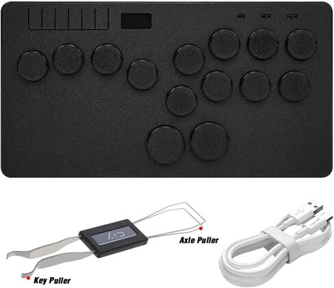 BITFUNX Gaming Keypad, Arcade Stick 14Keys All-Button Leverless Controller - Supports SOCD & Hot Swap, Arcade Controller Street Fight for PC/PS3/PS4/PS5/Switch/Steam with Custom RGB & TURBO in Saudi Arabia