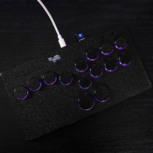 BITFUNX Gaming Keypad, Arcade Stick 14Keys All-Button Leverless Controller - Supports SOCD & Hot Swap, Arcade Controller Street Fight for PC/PS3/PS4/PS5/Switch/Steam with Custom RGB & TURBO in Saudi Arabia