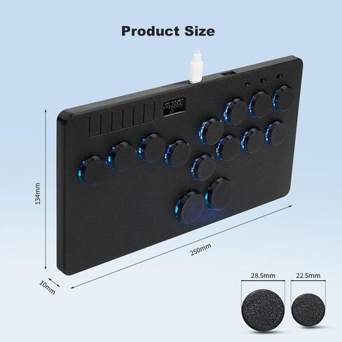 BITFUNX Gaming Keypad, Arcade Stick 14Keys All-Button Leverless Controller - Supports SOCD & Hot Swap, Arcade Controller Street Fight for PC/PS3/PS4/PS5/Switch/Steam with Custom RGB & TURBO in Saudi Arabia