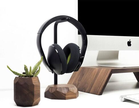 Oakywood Geometric Solid Wood Headphone Stand Gaming Headsets Holder Hanger (Oak) in Saudi Arabia